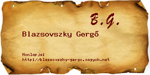 Blazsovszky Gergő névjegykártya