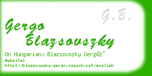 gergo blazsovszky business card